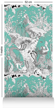 Mermaids Wallcovering by Dupenny - Aqua