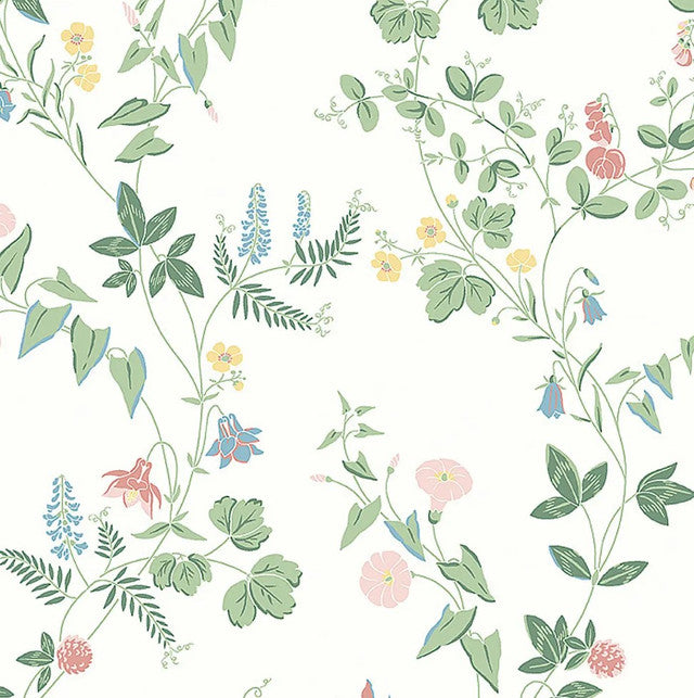 Midsummers Eve Wallcovering by Schumacher - Ivory