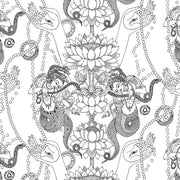 Naga Lotus Wallcovering by Merenda Wallpaper - Black