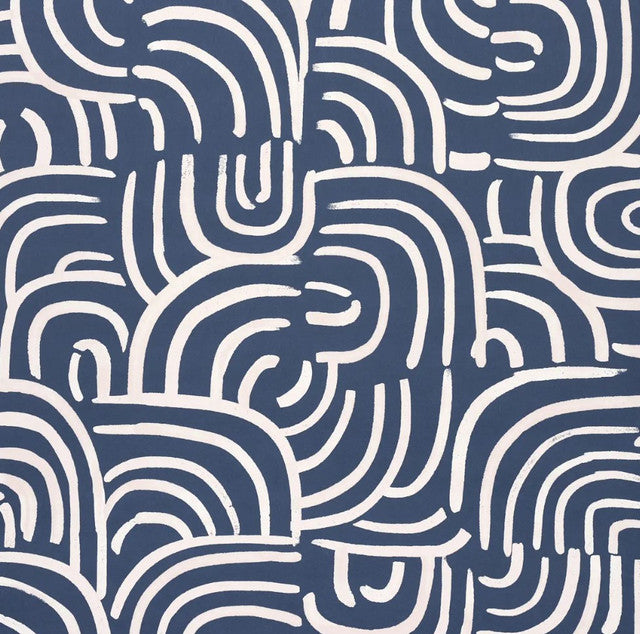 New Beat Wallcovering by Schumacher - Dark Blue