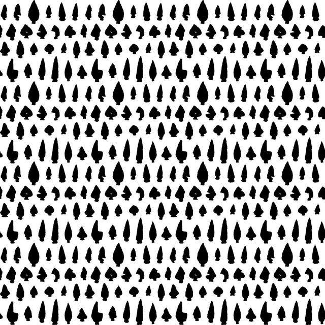 New York Arrowheads Wallcovering by Merenda Wallpaper - Black on White
