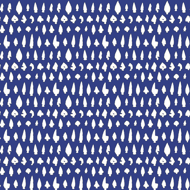 New York Arrowheads Wallcovering by Merenda Wallpaper - White on China Blue