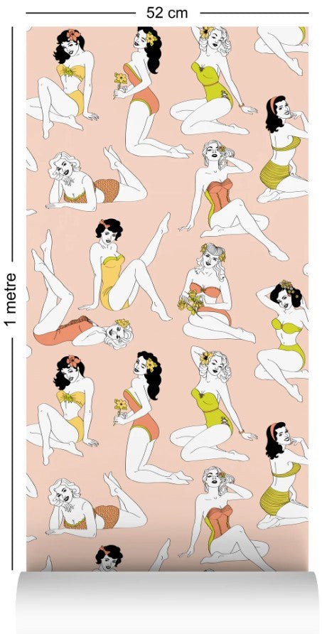 Pin-Up Wallcovering by Dupenny - Peachy Keen