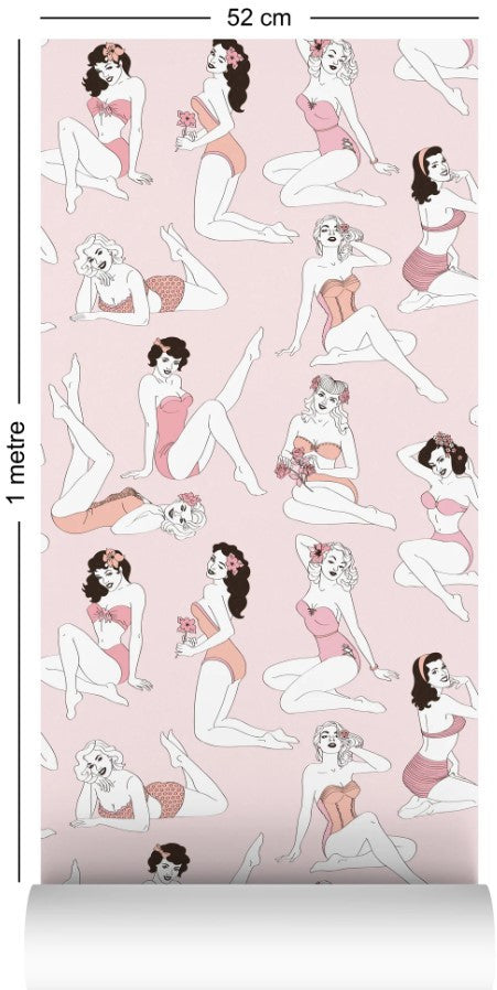 Pin-Up Wallcovering by Dupenny - Rose Blush