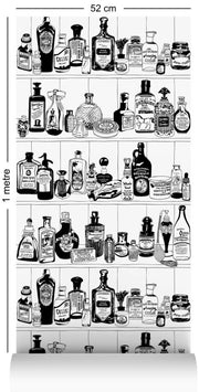 Potions Wallcovering by Dupenny - Black and White