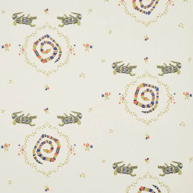 Reptilia Wallcovering by Schumacher - Bright Multi