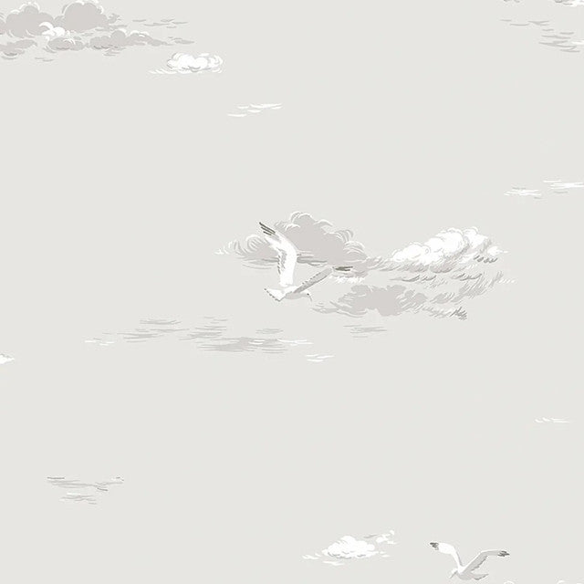 Seagulls Wallcovering by Schumacher - Grey