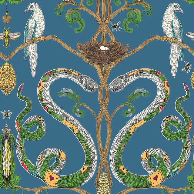 Snake Party 2.0 Wallcovering by Merenda Wallpaper - Farrow