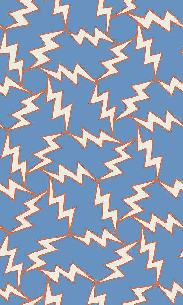 Thunder Wallcovering by Merenda Wallpaper - Blue Flowers