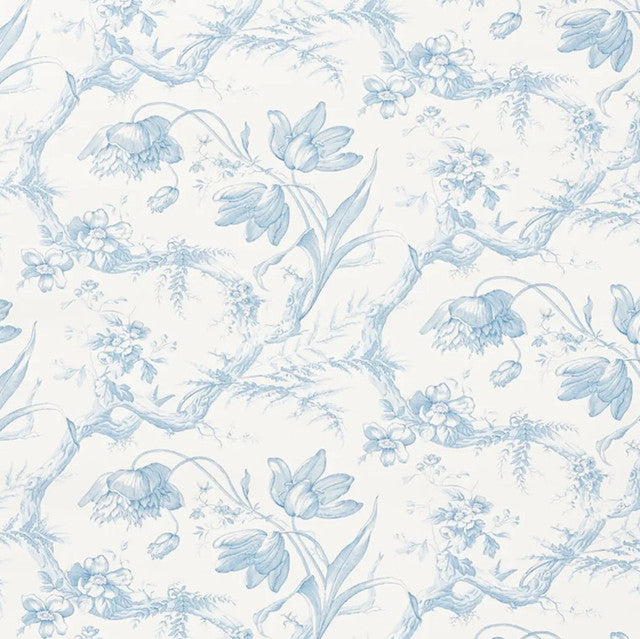 Toile De Fleurs Wallcovering by Schumacher - Delft