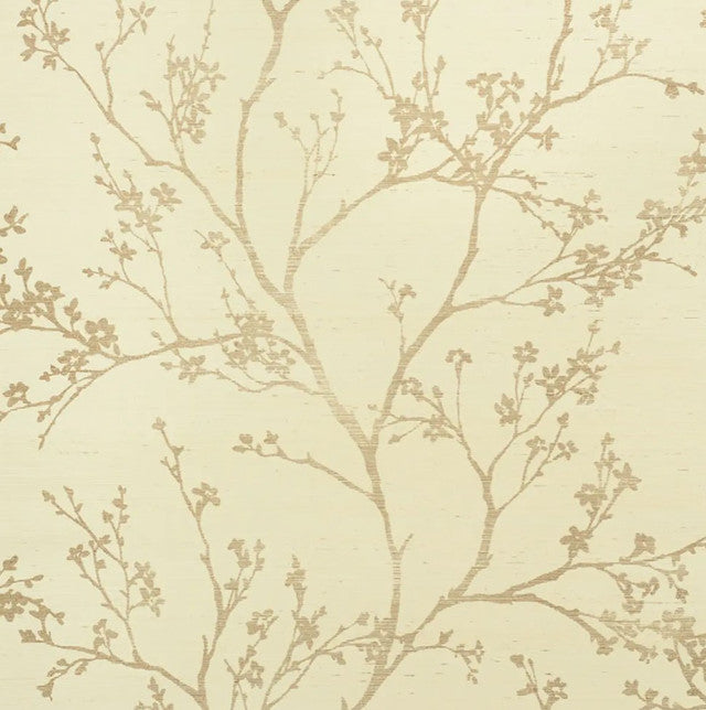 Twiggy Sisal Wallcovering by Schumacher - Gold on Ivory