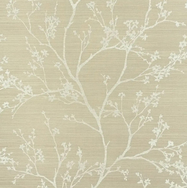 Twiggy Sisal Wallcovering by Schumacher - Fog