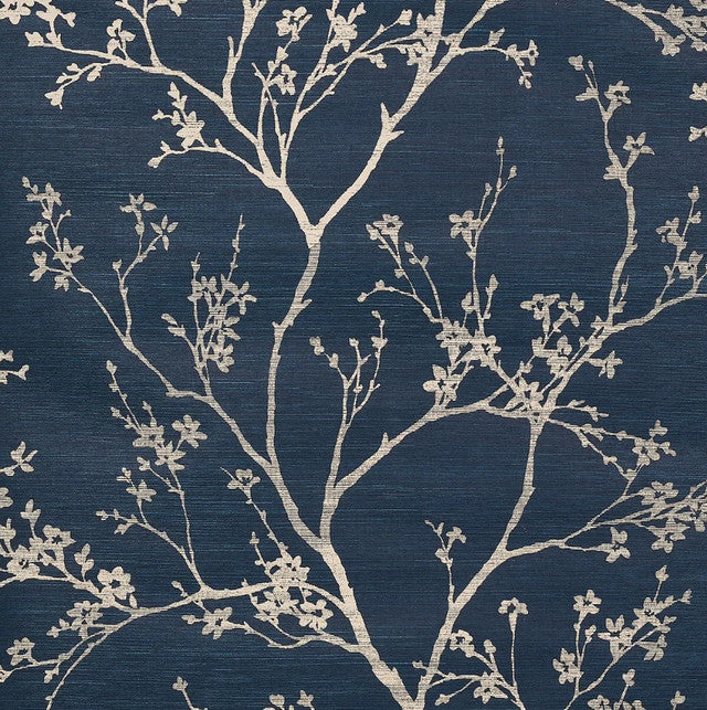 Twiggy Sisal Wallcovering by Schumacher - Indigo