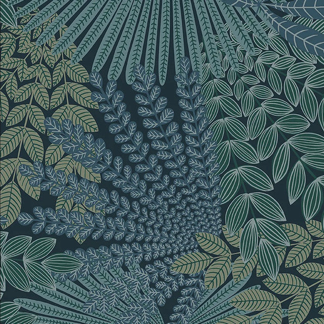 Velvet Leaves Wallcovering by Schumacher - Spruce & Blue