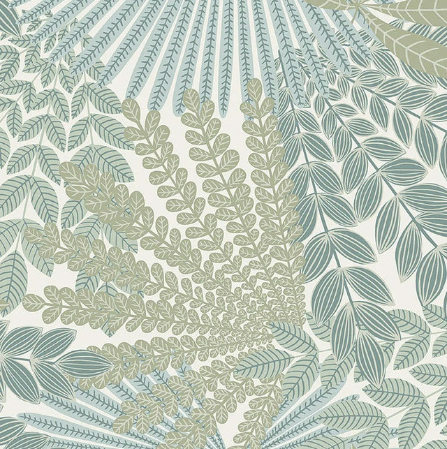 Velvet Leaves Wallcovering by Schumacher - Ivory