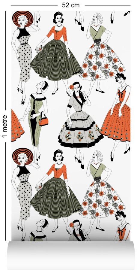 Vintage Dress Wallcovering by Dupenny - Colour