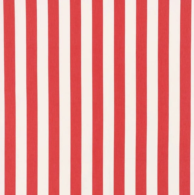 andy-stripe-fabric-by-schumacher-temp - Red