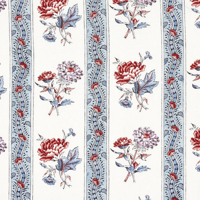 ariana-floral-sripe-fabric-by-schumacher-temp - Pearlwear Blue
