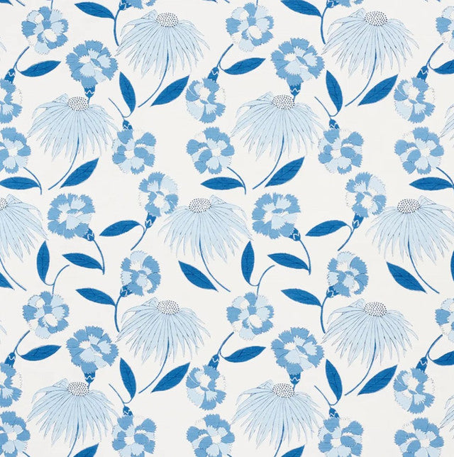 bouquet-toss-fabric-by-schumacher-temp - Afternoon Blue