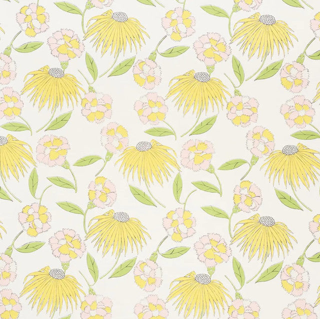 bouquet-toss-fabric-by-schumacher-temp - Pink Lemonade