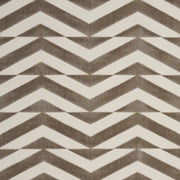 Broken Chevron Cut Fabric by Schumacher - Taupe on Ivory