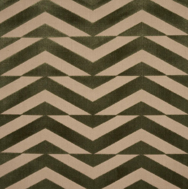 broken-chevron-cut-fabric-by-schumacher-temp - Olive on Khaki