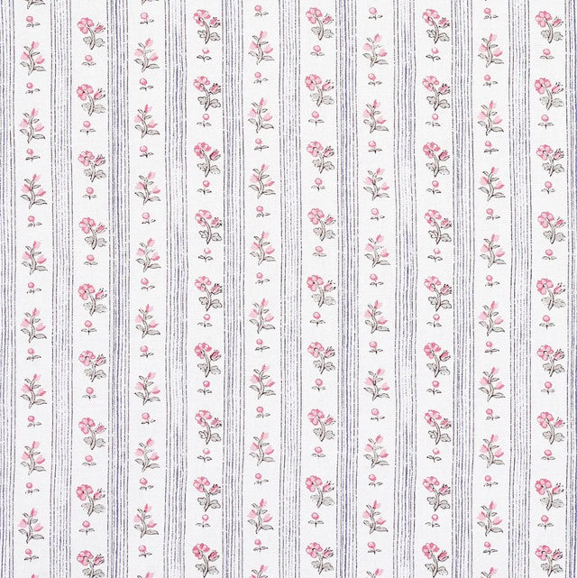 cabanon-stripe-fabric-by-schumacher-temp - Rose