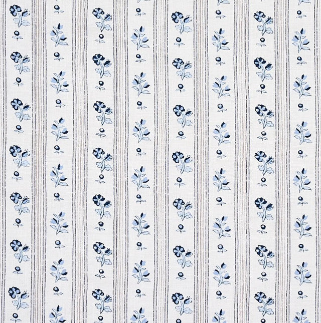 cabanon-stripe-fabric-by-schumacher-temp - Bleu