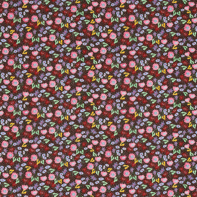 calico-fabric-by-schumacher-temp - Multi on Brown