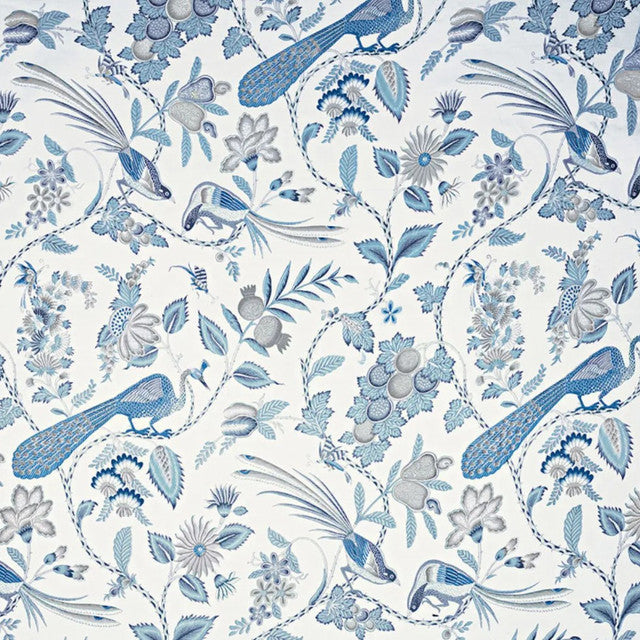 champagne-fabric-by-schumacher-temp - Bleu & Gris