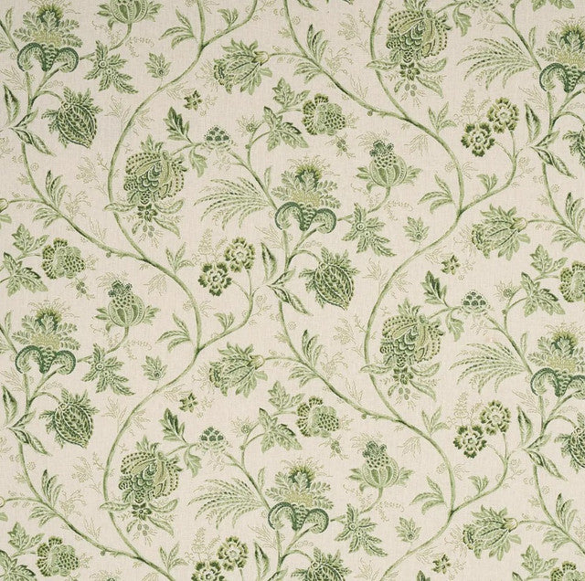 chinoiserie-vine-fabric-by-schumacher-temp - Leaf Green