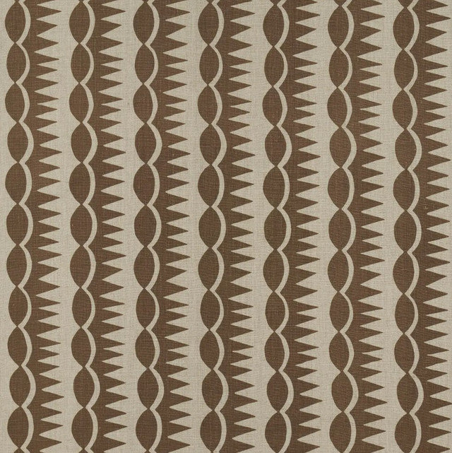dagger-stripe-fabric-by-schumacher-temp - Brown on Natural