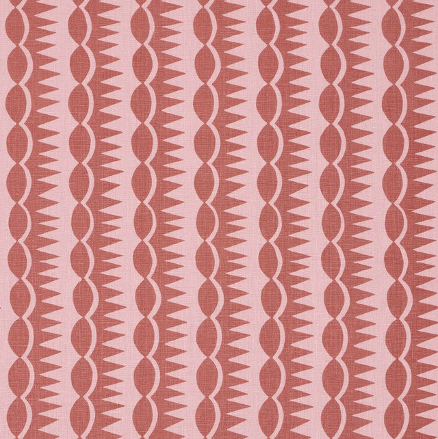 dagger-stripe-fabric-by-schumacher-temp - Red on Pink