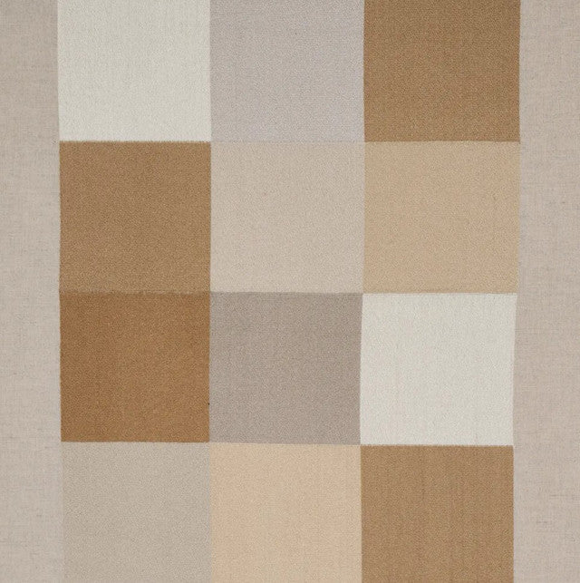Embroidered Tile Fabric by Schumacher - Light Neutral