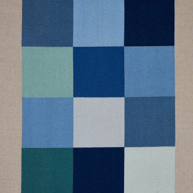 embroidered-tile-fabric-by-schumacher-temp - Blue