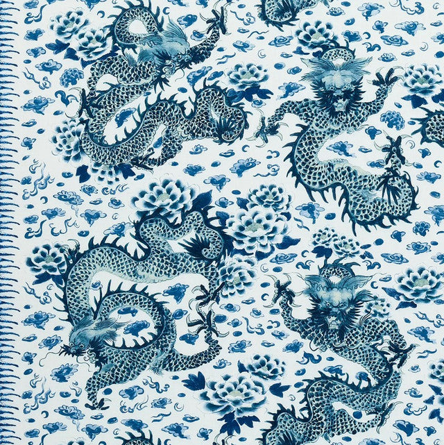 Empress Dragon Fabric by Schumacher - Delft