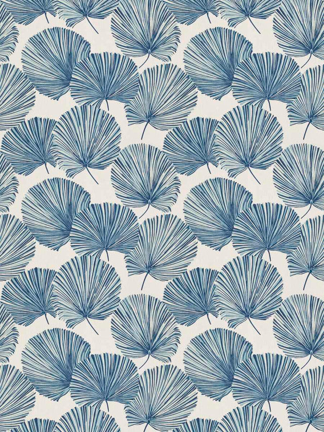 fan-palm-fabric-by-stroheim - Navy