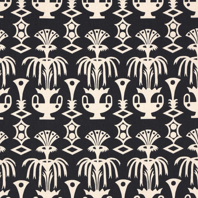 fountain-grass-fabric-by-schumacher-temp - Black