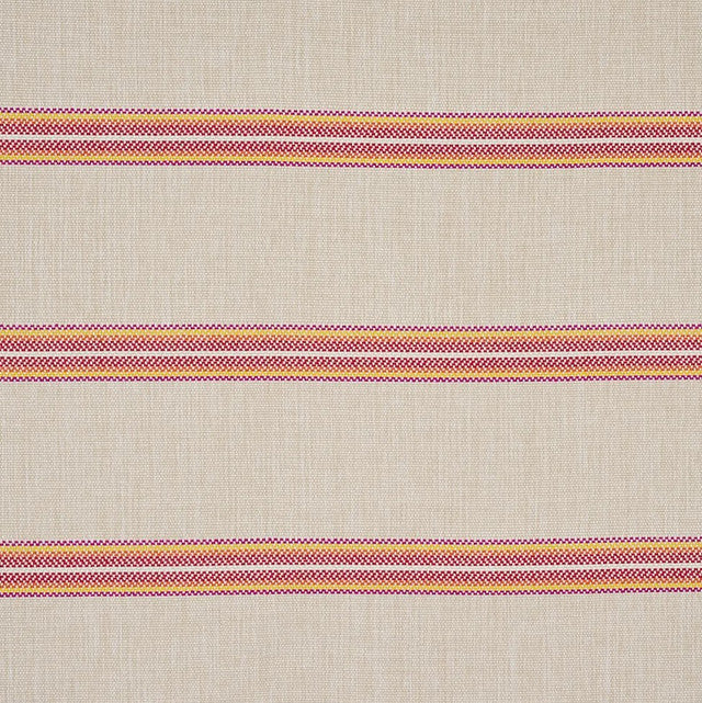 garden-stripe-fabric-by-schumacher-temp - Red