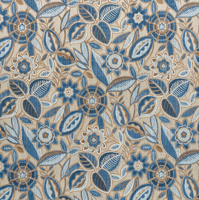 garland-velvet-fabric-by-schumacher-temp - Blue