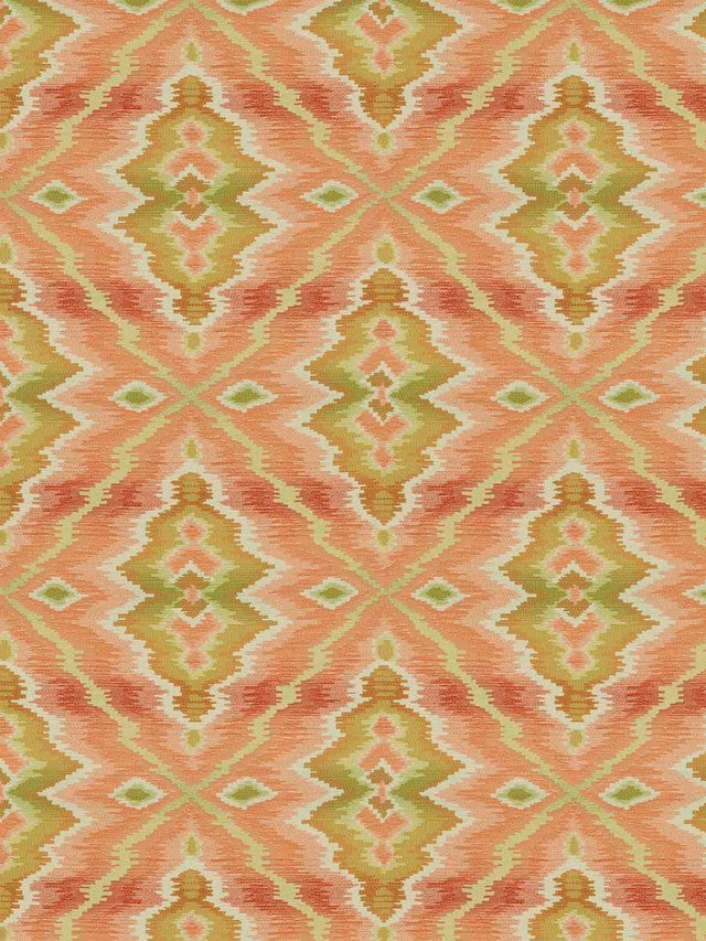 hiya-flamestitch-fabric-by-stroheim - Coral Lime
