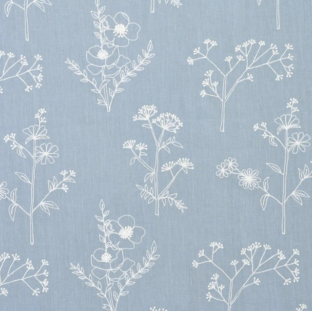 Lisbeth Embroidery Fabric by Schumacher - Blue