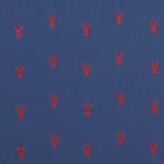 Lobster Embroidery Fabric by Schumacher - Navy