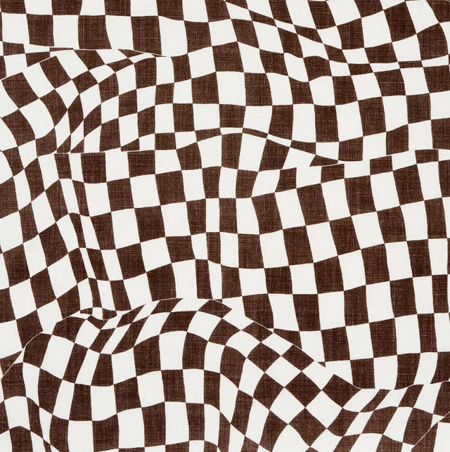 loose-check-fabric-by-schumacher-temp - Brown