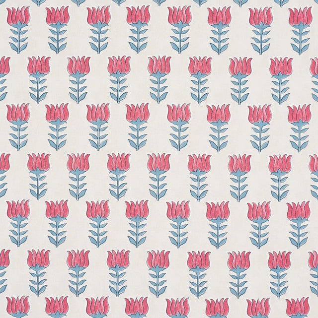 mia-tulip-fabric-by-schumacher-temp - Delft & Crimson