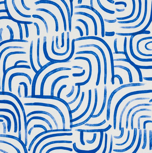 New Beat Fabric by Schumacher- Backdrop - Bright Blue Fabirc