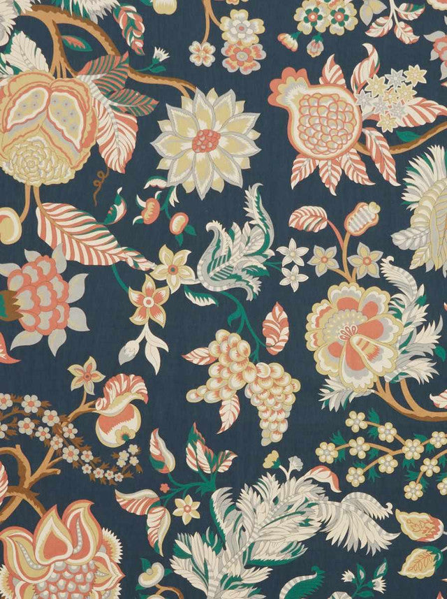 palampore-trail-fabric-by-liberty-of-london - Pewter Blue