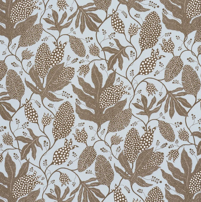 polka-dot-jungle-fabric-by-schumacher-temp - Brown & Sky
