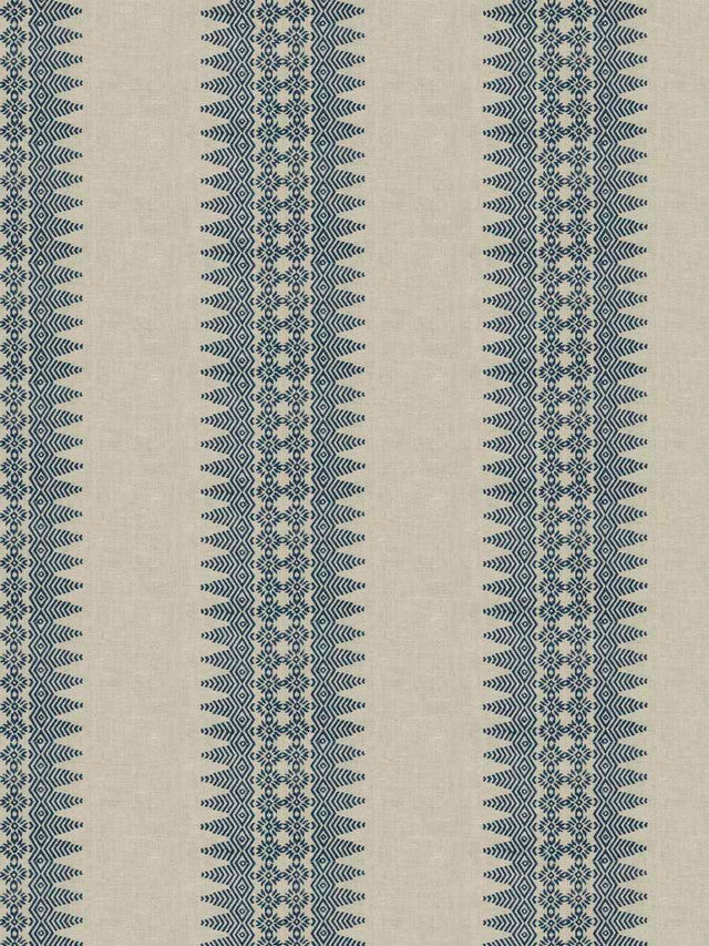 Printed Stripe Fabric by Stroheim - Navy