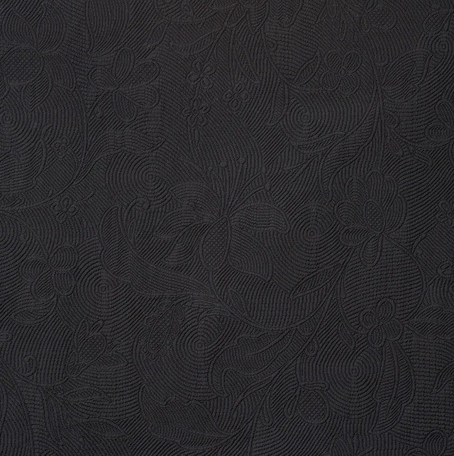 quilted-scroll-matelasse-fabric-by-schumacher-temp - Pitch Black